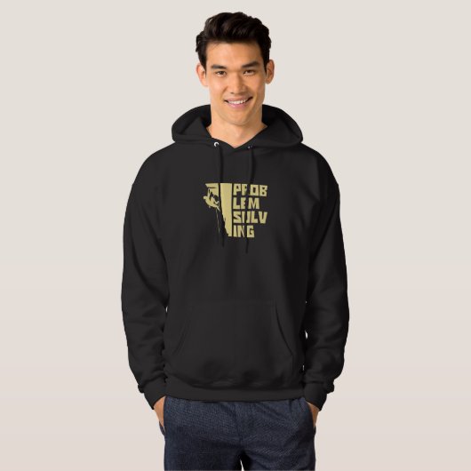 Problem Solving Graphic Bouldering Rock Boulder Cl Hoodie (Voorkant volledig)