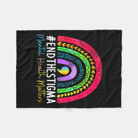 Problemen Einde Het Stigma Regenboog Boho 1 Fleece Deken (Voorkant (Horizontaal))