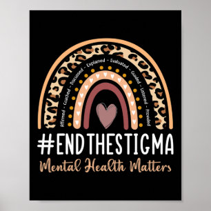 Problemen Einde Stigma Awareness Boho Rainbow Poster