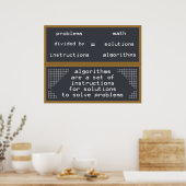 problemen instructies oplossingen wiskunde algorit poster (Keuken)