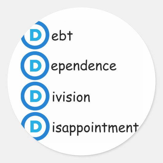 Problemen met de Logo van de Democratische Partij Ronde Sticker (Voorkant)