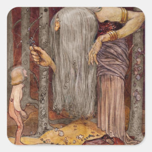 Problemen met een kleine tak vierkante sticker