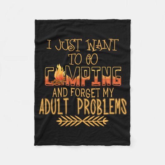 Problemen met kamperen bij volwassenen fleece deken (Voorkant)