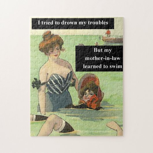 Problemen met schoonmoeder Strandzwemmen Legpuzzel (Verticaal)