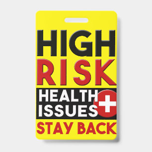 Problèmes de santé à haut risque Badge de sensibil