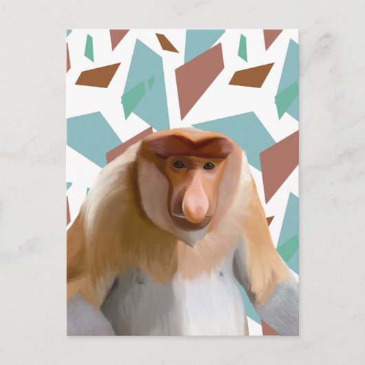Proboscis Aap Bedreigde Soorten Briefkaart (Voorkant)