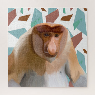 Proboscis Aap Bedreigde Soorten Legpuzzel
