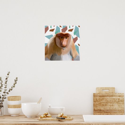 Proboscis Aap Bedreigde Soorten Poster (Keuken)