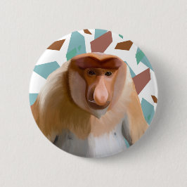 Proboscis Aap Bedreigde Soorten Ronde Button 5,7 Cm