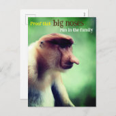 Proboscis aap met grote neus feestdagenkaart (Voorkant / Achterkant)