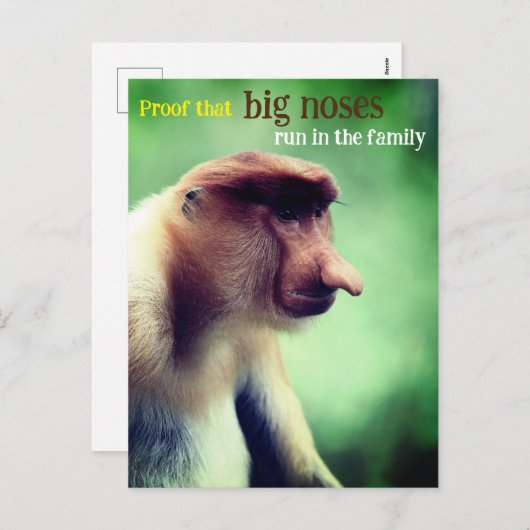Proboscis aap met grote neus feestdagenkaart (Voorkant / Achterkant)