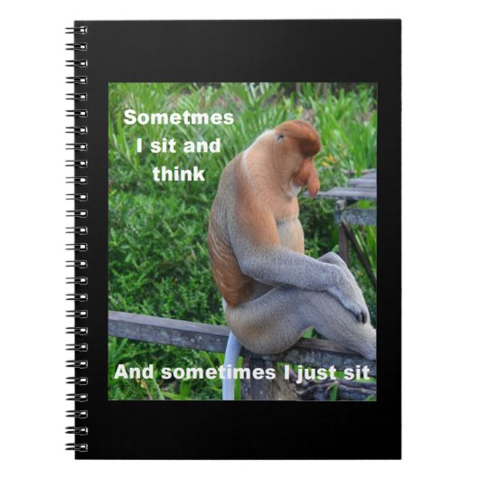 Proboscis Monkey - Soms ga ik zitten en denk ik Notitieboek (Voorkant)