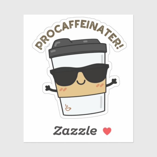 Procaffeinator Grappige cafeïne koffie grap Sticker (Vel)
