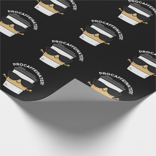 Procaffeinator Grappige Cafeïne Koffie Pun Donker Cadeaupapier (Hoek)