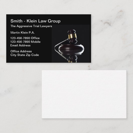 Procéder à l'avocat Cartes de visite modifiables h (Devant / Derrière)