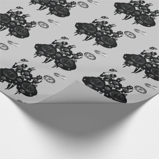 Proces Steampunk Silhouette Cadeaupapier (Hoek)