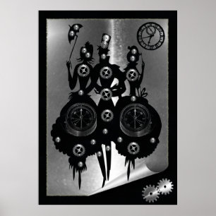 Proces Steampunk Silhouette Poster