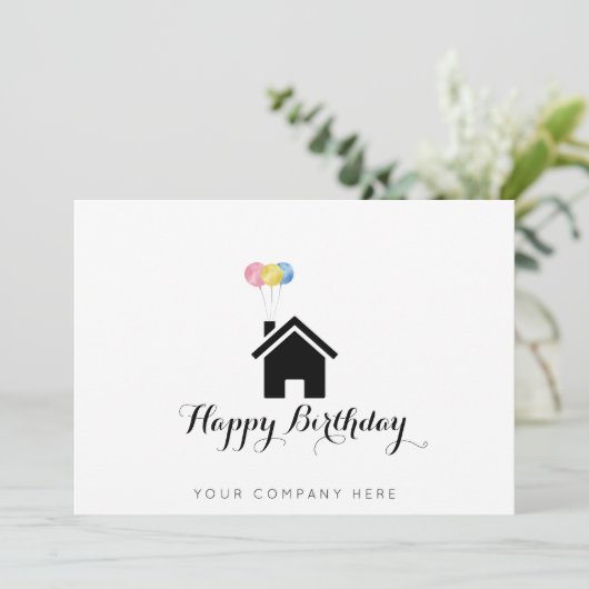 Proces-verbaal Happy Birthday Realtor Kaart (Staand voorkant)