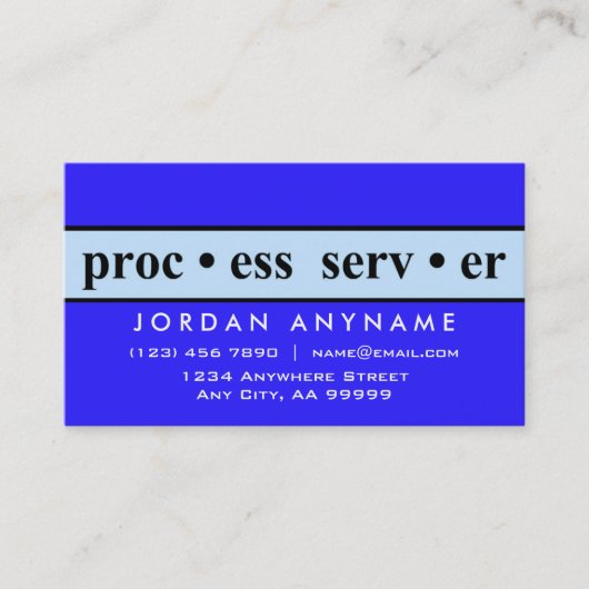 Process Server Blue Stripe-Visitekaartje Visitekaartje (Voorkant)