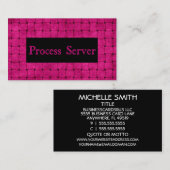 Process Server Pink Weaved Visitekaartje (Voorkant / Achterkant)