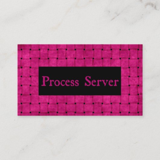 Process Server Pink Weaved Visitekaartje (Voorkant)