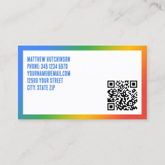 Processerver Kleurrijke Custom QR Visitekaartje (Achterkant)