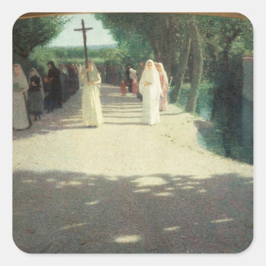 Processie 1892-1995 vierkante sticker (Voorkant)