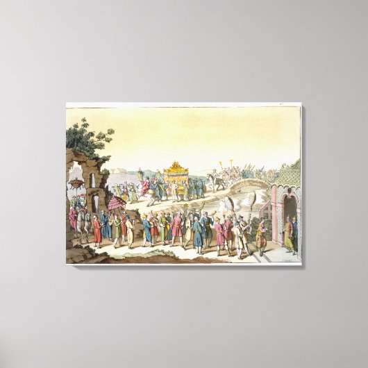Processie aan een traditionele Taoïstische bruilof Canvas Afdruk (Voorkant)