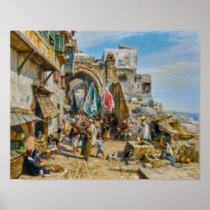 Processie in Jaffa Gustav Bauernfeind Poster