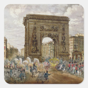 Processie van paus Pius VII in Parijs Vierkante Sticker