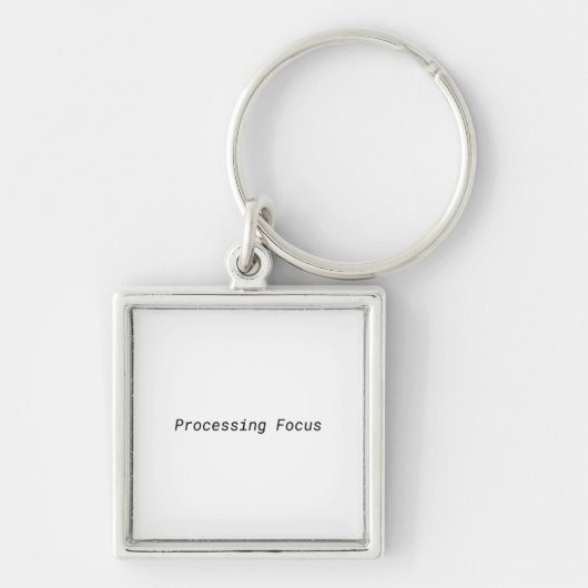 Processing Focus Minimalistische Schrijfmachine Sleutelhanger (Voorkant)