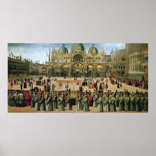 Procession in St. Mark's Square, 1496 Poster (Voorkant)