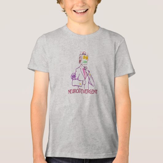 Processor Man Is Neurodivergent T Tri-Blend Shirt (Voorkant)