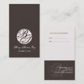 Prochaines cartes de rendez-vous, monogrammes cart (Devant / Derrière)