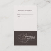 Prochaines cartes de rendez-vous, monogrammes cart (Dos)