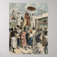 Proclamatie van de nieuwe koning van Dahomey