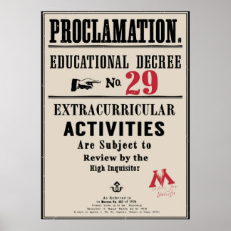 Proclamation Educational Decreet nr. 29 Poster