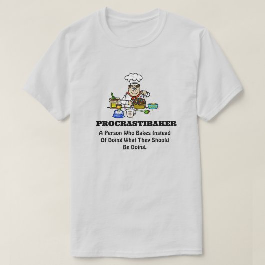 Procrastibaker Baking T-Shirt (Design voorkant)