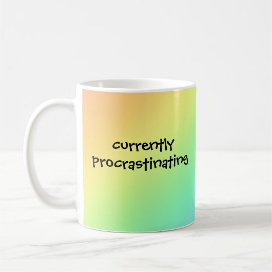 Procrastinant actuellement avec Arc-en-ciel - Mug  (Gauche)