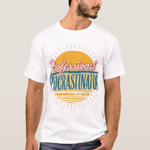 Procrastinateur Professionnel Rétro T-Shirt Drôle