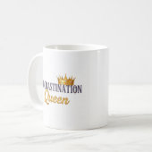 Procrastination Queen Mug - Couronne Or & Hourglas (Devant gauche)