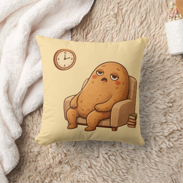 Procrastinator Potato Persona Cartoon Time Art Kussen (Deken)