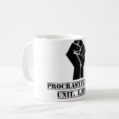 Procrastinators Unit, later! Grappig Koffiemok (Voorkant links)