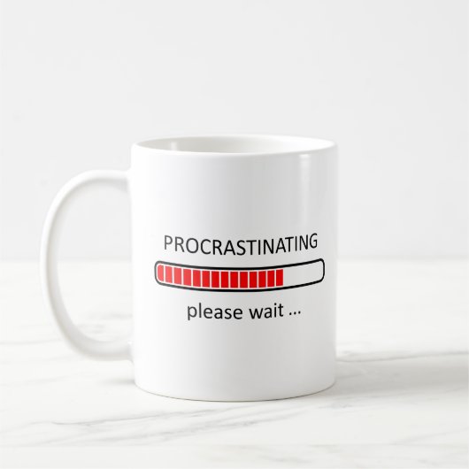 Procrastinten Een ogenblik geduld - wazige Mok op  (Links)