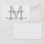 Procureur à Law White Grey Minimal Carte de visite (Devant / Derrière)