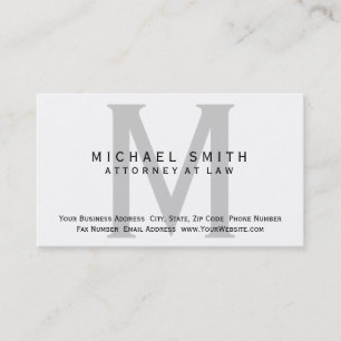 Procureur à Law White Grey Minimal Carte de visite
