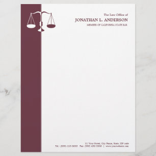 Procureur/advocaat - Burgundy briefhead Briefhoofd Ontwerp