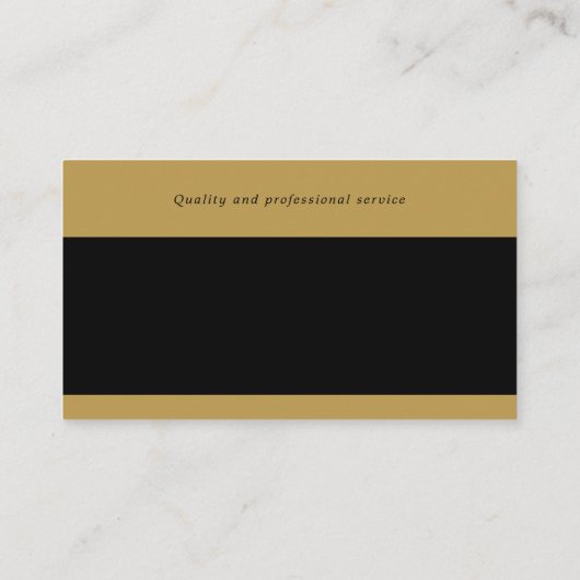 Procureur bij wet | Elegant Plain Gold Black Visitekaartje (Achterkant)