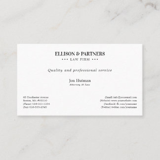 Procureur bij wet | Elegant Plain Visitekaartje