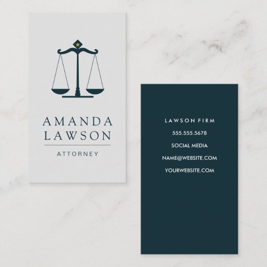 Procureur bij Wet Justice Scales Appointment Card Afsprakenkaartje (Voorkant / Achterkant)